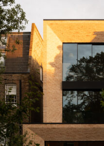 Contemporary brick facade on new build home designed by Studio AVC in SW London